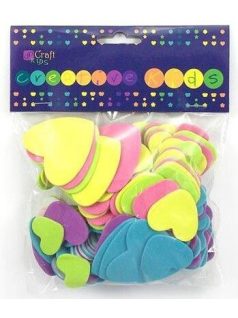 Dekorgumi, öntapadós, szívek, 120 db-os