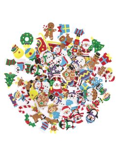 Dekorgumi, öntapadós, karácsonyi formák, 120 db/csomag