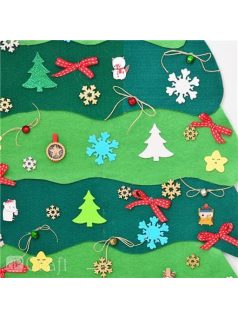   Dekorgumi, öntapadós, karácsonyfák, csillogó, 30 db-os, fehér-zöld