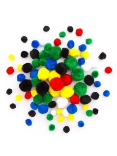 Pom-pom, alap színek, 1-2,5 cm-es, 78 db/csomag