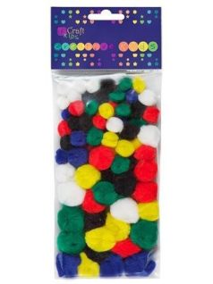 Pom-pom, alap színek, 1-2,5 cm-es, 78 db/csomag