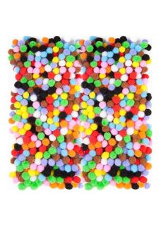 Pom-pom, vegyes színek, 0,7 cm-es, mini, 380 db/csomag
