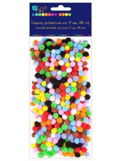 Pom-pom, vegyes színek, 0,7 cm-es, mini, 380 db/csomag