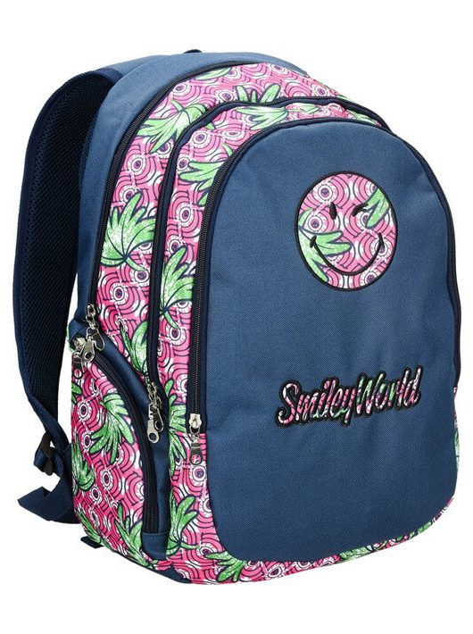 Smiley, emoji afro hátizsák, iskolatáska 44x30x14,5cm
