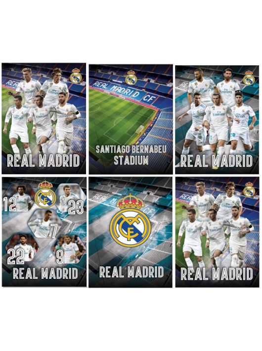 Real Madrid füzet A/4, vonalas 54 lap, 80g, többféle minta