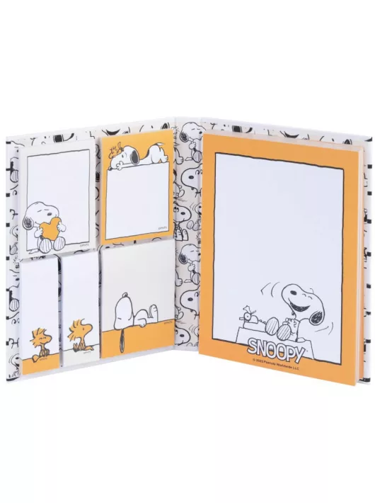 Snoopy jegyzettömb, post-it tömbökkel, jelölőcímkékkel, Snoopy Lazy Days
