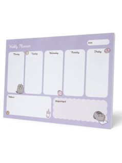   Pusheen cicás jegyzettömb, heti tervező tömb, A/4, Moments, lila