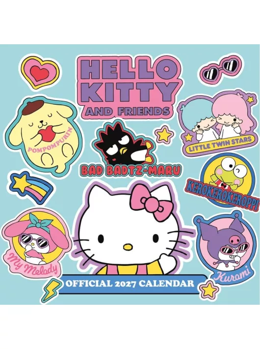 Hello Kitty és barátai lemeznaptár, 30x30cm, 2027