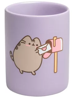 Pusheen cicás kerámia ceruzatartó, 11cm, Moments, lila