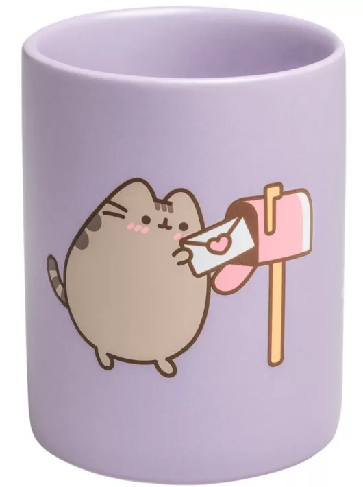 Pusheen cicás kerámia ceruzatartó, 11cm, Moments, lila
