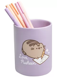 Pusheen cicás kerámia ceruzatartó, 11cm, Moments, lila