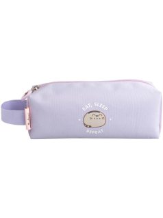   Pusheen cicás tolltartó, neszeszer, beledobálós, szögletes, 21x7x7cm, Moments, lila