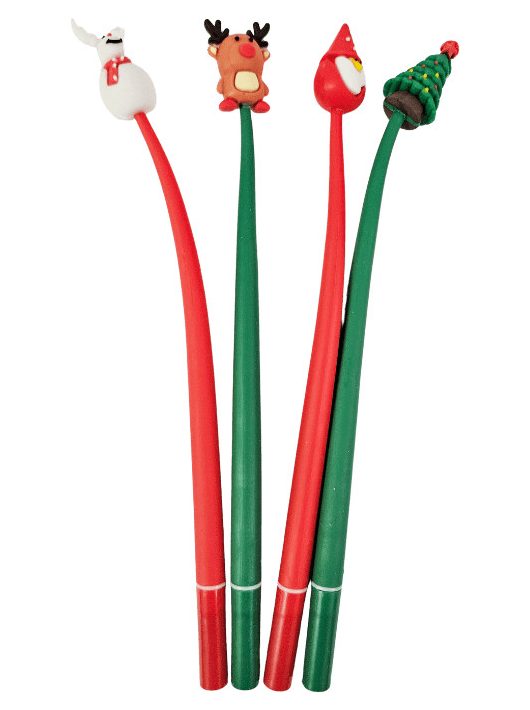 Karácsonyi zseléstoll, kupakos, 4 féle figurával