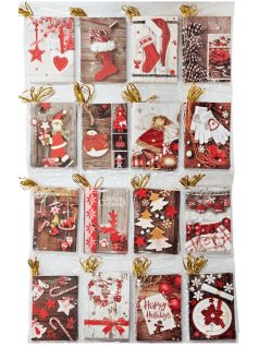   Ajándékkísérő kártya 9x6,7cm, karácsonyi, többféle változat