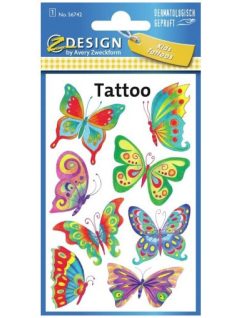 Tetoválás matrica szett, lepkék, pillangók 7,5x12cm