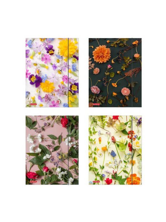 Herlitz gumis mappa A/4, Flower, többféle