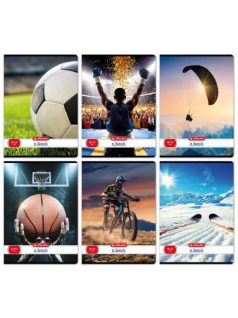 Herlitz tűzött füzet A/4, 32 lap sima, Sport, többféle