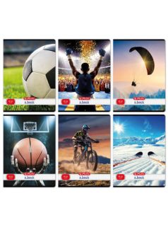   Herlitz tűzött füzet A/4, 32 lap kockás, Sport, többféle