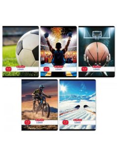   Herlitz tűzött füzet A/5, 32 lap kockás, Sport, többféle