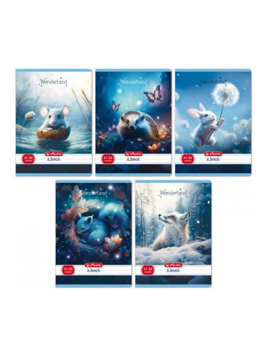 Herlitz tűzött füzet A/5, 32 lap vonalas, Wonderland, többféle