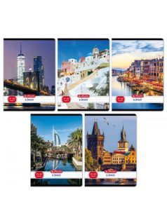   Herlitz tűzött füzet A/5, 32 lap vonalas, City, többféle