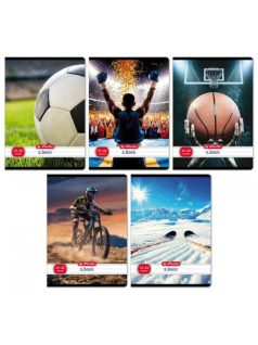   Herlitz tűzött füzet A/5, 32 lap vonalas, Sport, többféle