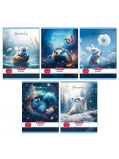   Herlitz tűzött füzet A/5, 32 lap vonalas 3.osztály (12-32), Wonderland, többféle