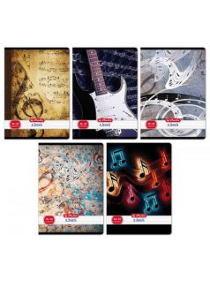 Herlitz tűzött füzet A/5, 32 lap hangjegy, többféle