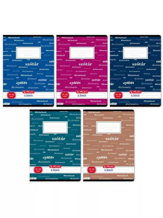 Herlitz tűzött füzet A/5, 32 lap szótár, Design, többféle