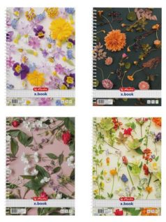   Herlitz spirál füzet A/4, kockás, 70 lapos, Flower, többféle