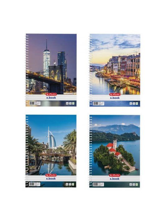 Herlitz spirál füzet A/4, vonalas, 70 lapos, City, többféle