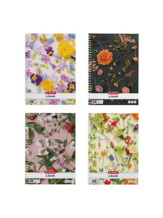 Herlitz spirál füzet A/4, vonalas, 70 lapos, Flower, többféle