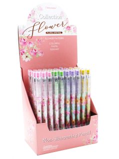 Tolóbetétes ceruza radírral, flowers, PCVD93, Bensia