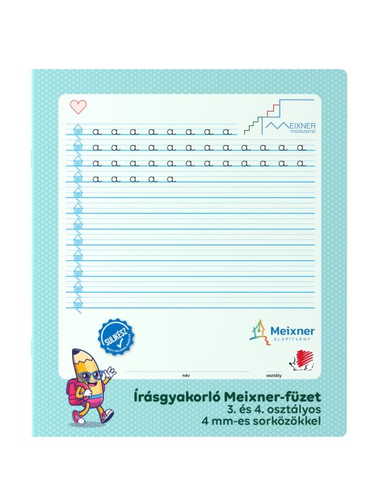 Meixner írásgyakorló füzet, 3. és 4.osztály, 4 mm sorköz, 32 lapos, ICO Süni