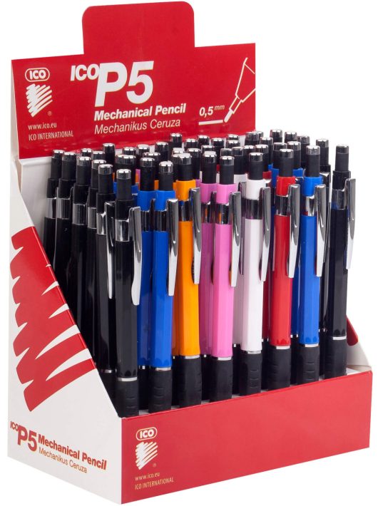 Töltőceruza, mechanikus ceruza 0,5mm ICO P5 DP48, vegyes színek