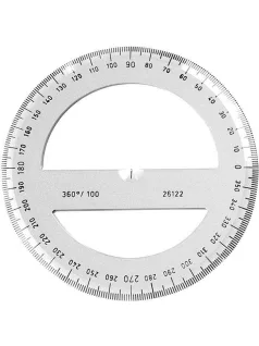Szögmérő, 360°, átlátszó, Koh-I-Noor
