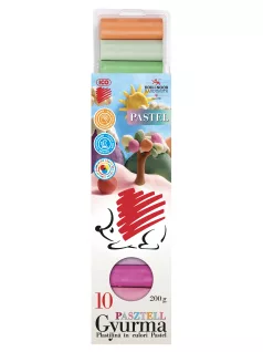 Gyurmakészlet, színes, pasztell, 10 db-os, 200g, Süni