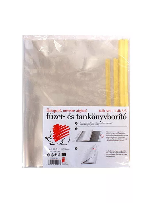 Füzet- és tankönyvborító, 6 db A/4 és 4 db A/5, öntapadós, Süni