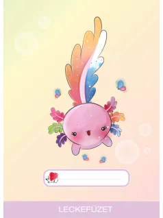Süni tűzött füzet A/5, 34 lap lecke, ICO, axolotl