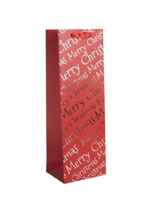 Italtasak 36x12x7cm, karácsonyi, piros, Merry Christmas felirattal