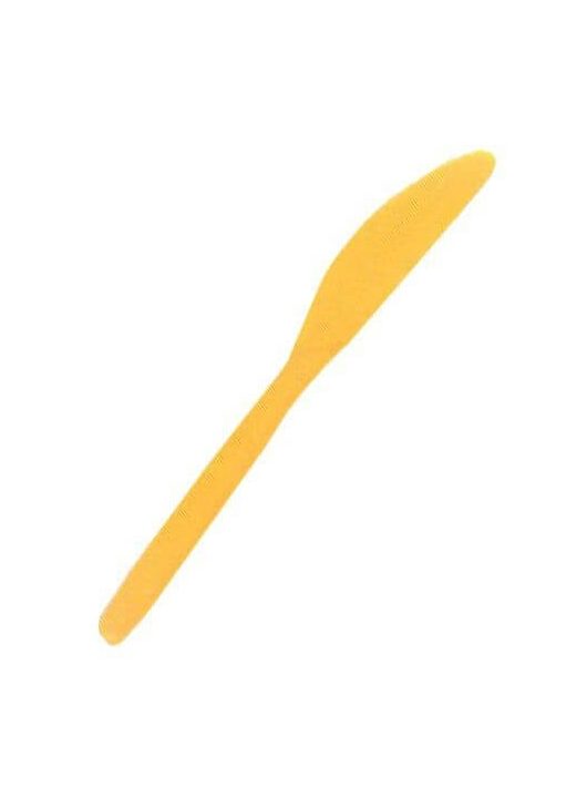 Műanyag kés, sárga, 10 db/csomag