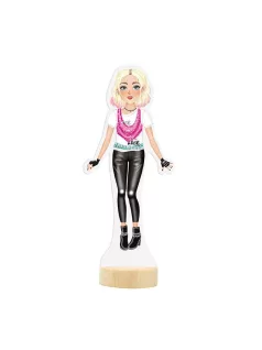   Mágneses babák, öltöztetős figura mágneses ruhákkal, 9,5x23x3cm, Celebek