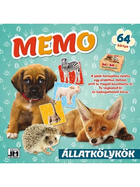 Memóriajáték füzetben, 21x21cm, Kölykök