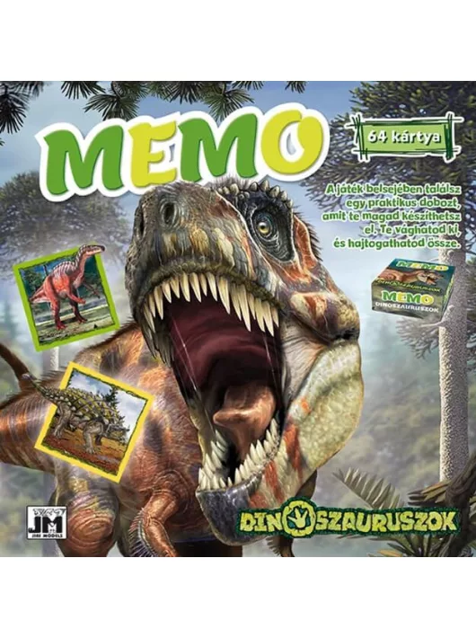 Memóriajáték füzetben, 21x21cm, Dinoszauruszok