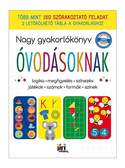 Nagy feladatos füzet, 120 oldal + 2 kaparós táblázat, 20x28cm, Óvodásoknak