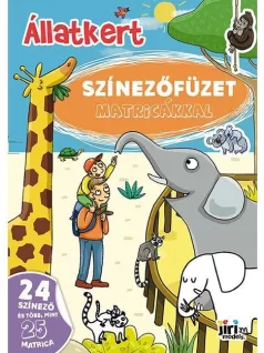 Kifestő A/4, matricákkal, 24 oldal, Állatkert