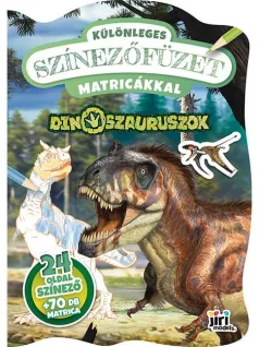  Formázott kifestők, A/4, 24 oldal+50 matrica, Dinoszauruszok