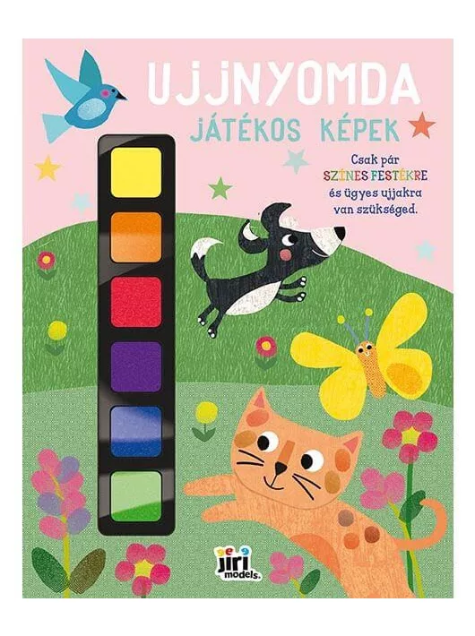 Ujjnyomda, játékos képek, 32 oldal + 6 ujjfesték, Állatok