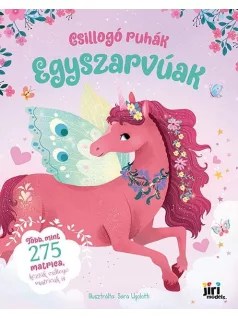   Csillogó ruhák matricás könyv, 23x29cm, 24 oldal+10 oldal matrica, Egyszarvúak