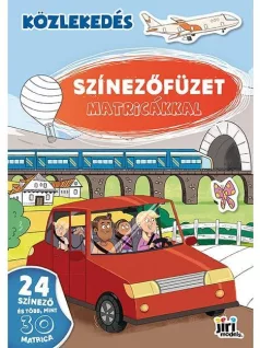 Kifestő A/4, matricákkal, 24 oldal, Közlekedés